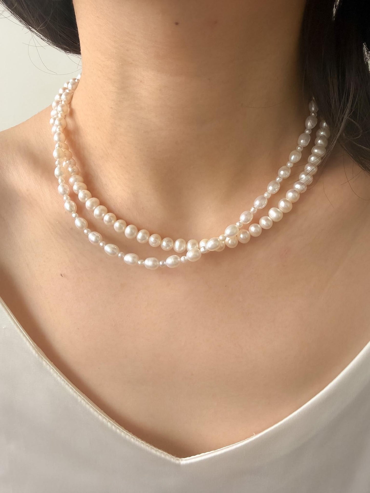 Layered Freshwater Pearl Necklace by Le Jardin Perles