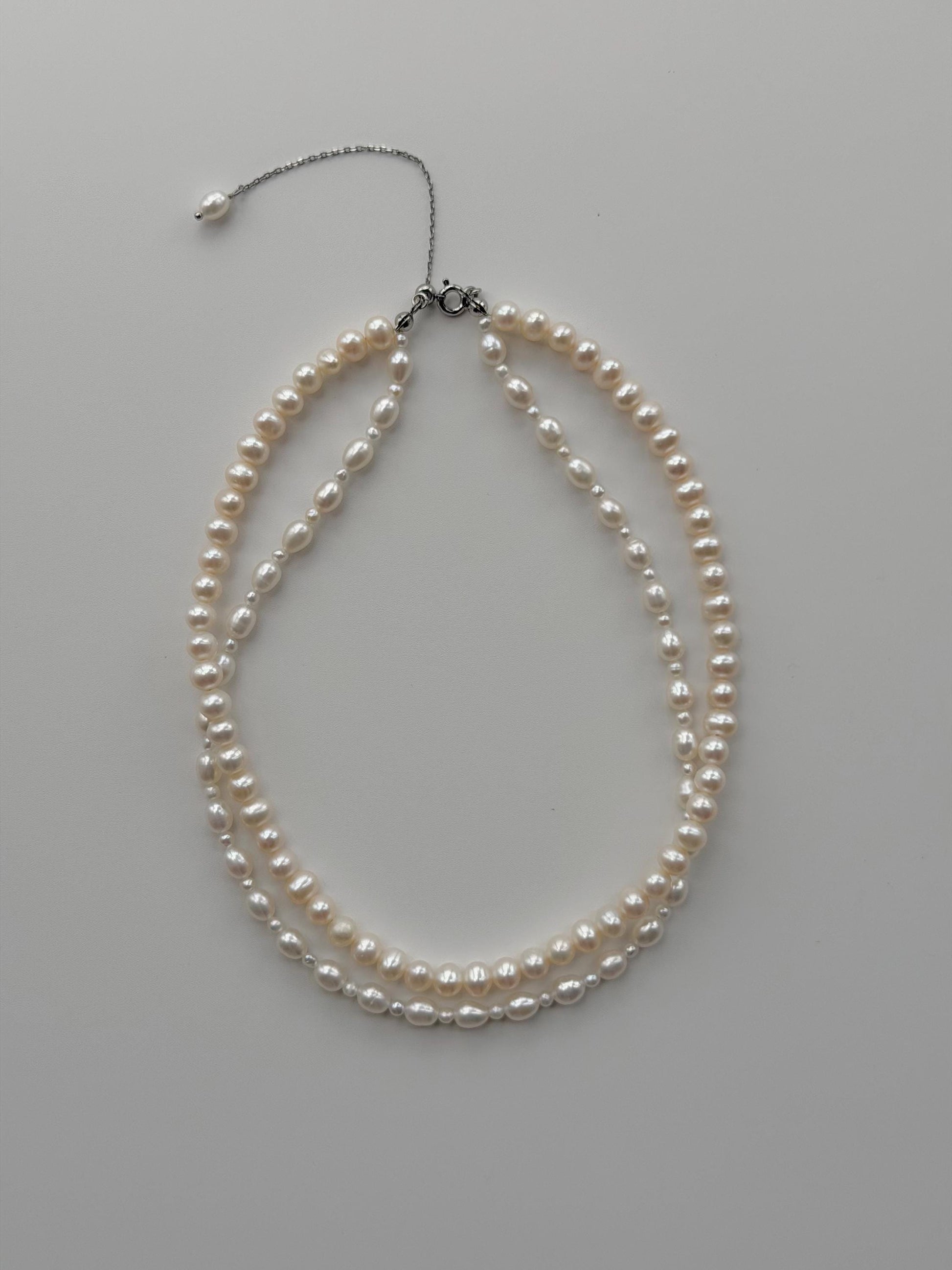 Additional view of layered freshwater pearl necklace by Le Jardin Perles