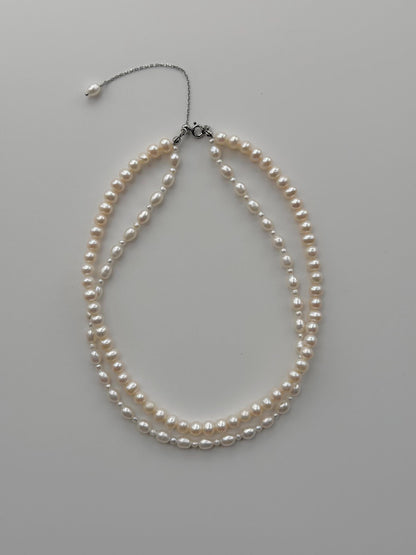 Additional view of layered freshwater pearl necklace by Le Jardin Perles