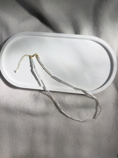 Additional view of modern stick keshi pearl necklace by Le Jardin Perles