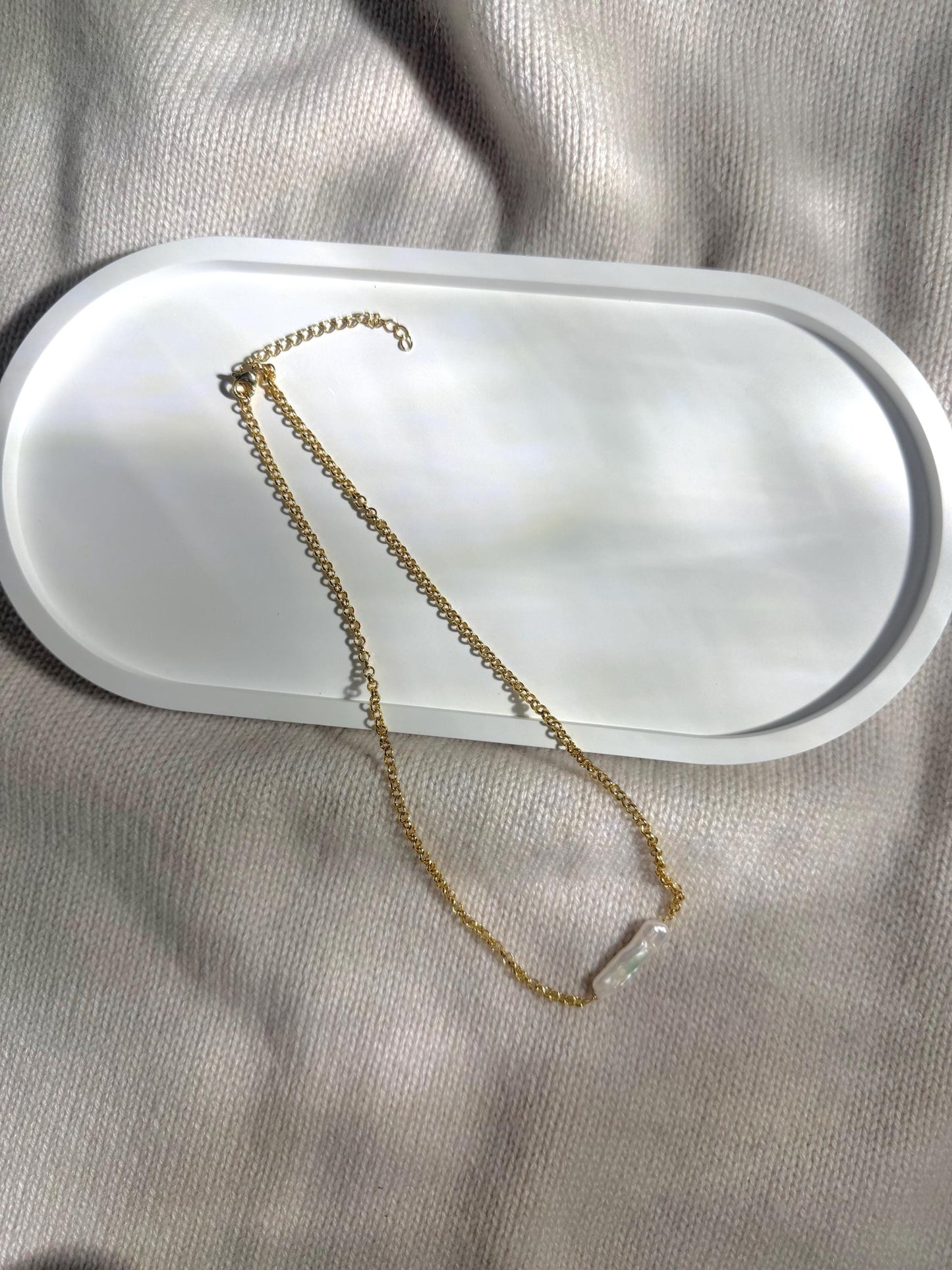 Additional view of baroque keshi pearl necklace by Le Jardin Perles
