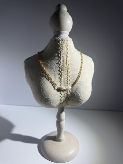 Additional view of baroque keshi pearl necklace by Le Jardin Perles