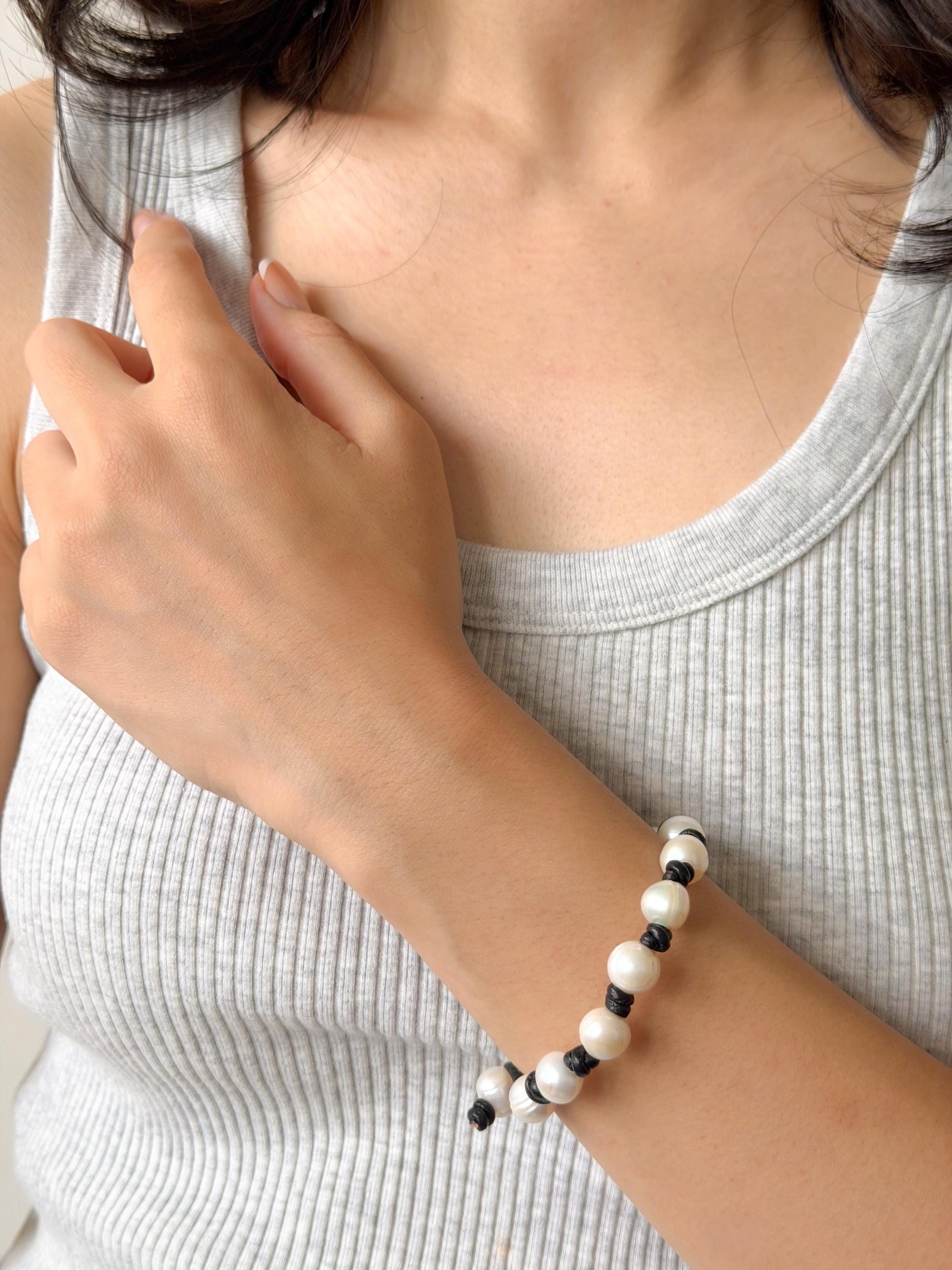 Baroque Freshwater Pearl Beaded Bracelet by Le Jardin Perles