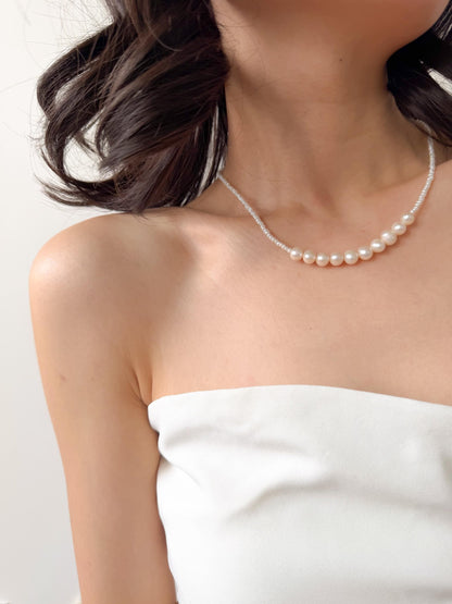 Delicate Freshwater Pearl Beaded Necklace by Le Jardin Perles