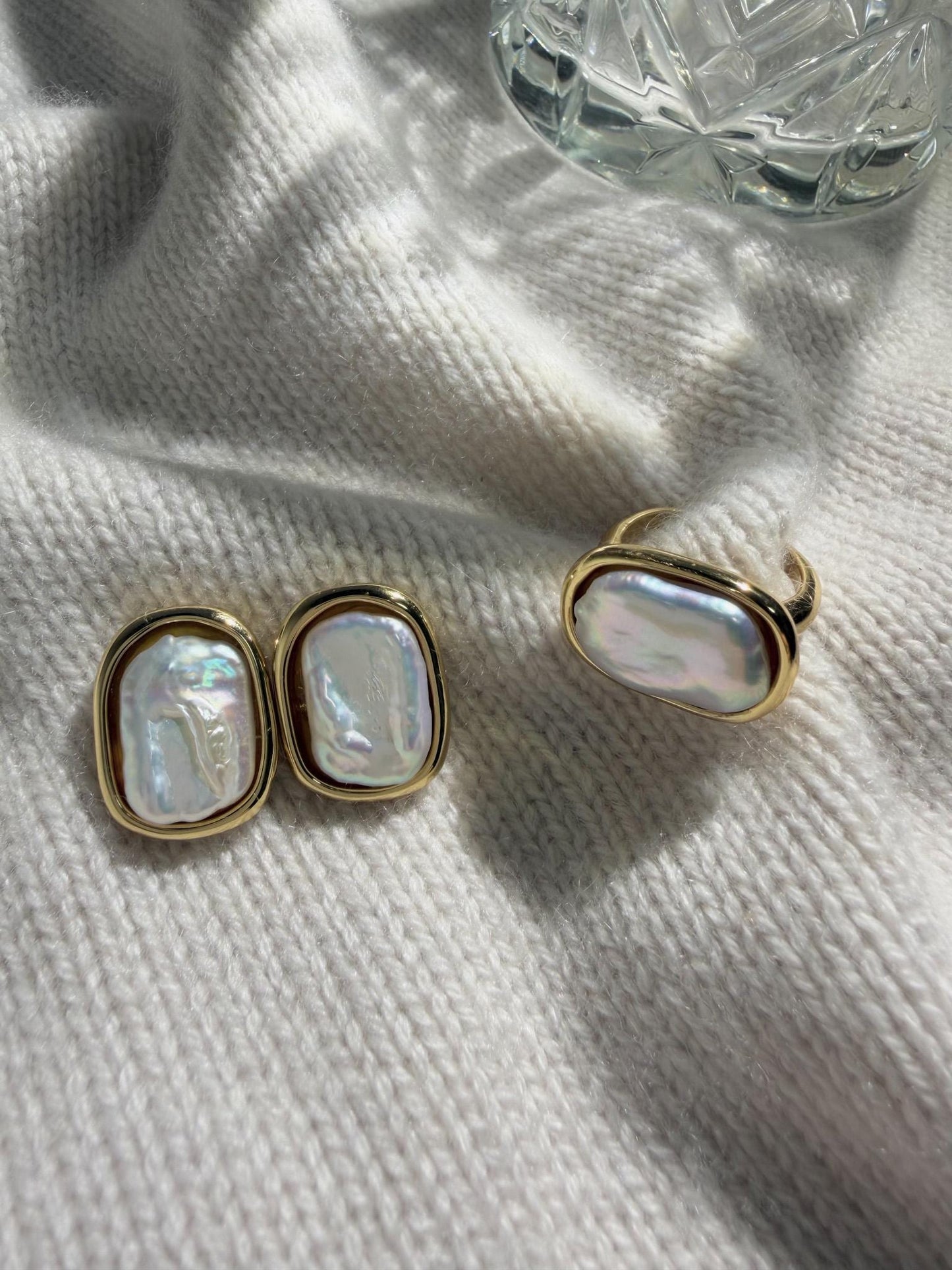 Additional view of baroque keshi pearl ring by Le Jardin Perles