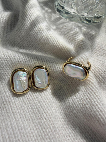 Additional view of baroque keshi pearl ring by Le Jardin Perles