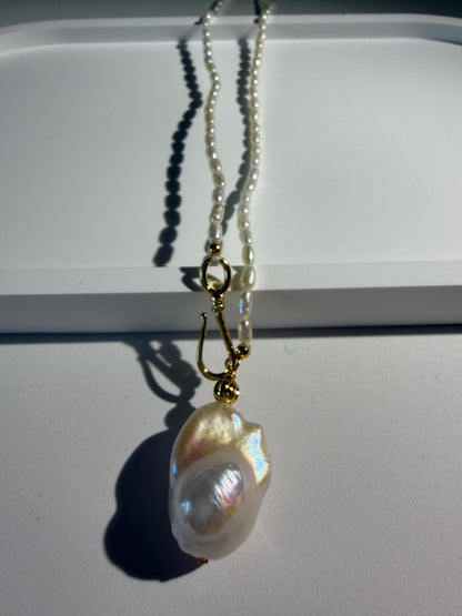 Additional view of long freshwater pearl necklace by Le Jardin Perles