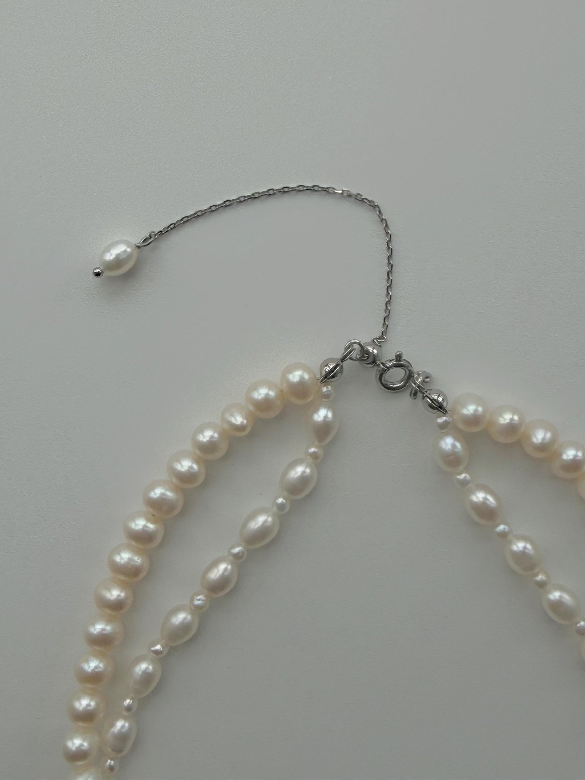 Additional view of layered freshwater pearl necklace by Le Jardin Perles