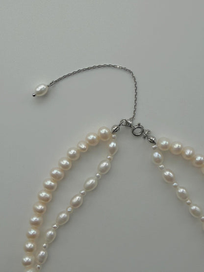 Additional view of layered freshwater pearl necklace by Le Jardin Perles