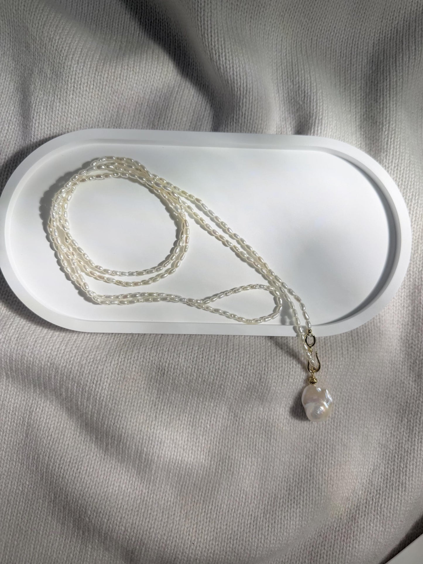 Long Freshwater Pearl Necklace by Le Jardin Perles