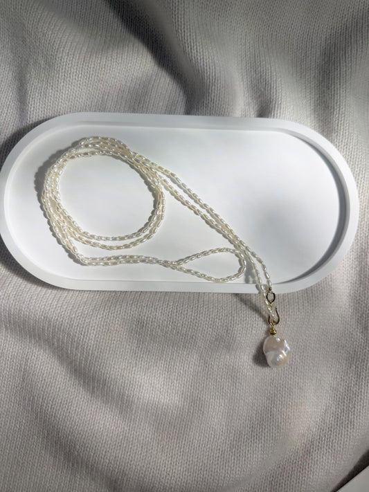 Long Freshwater Pearl Necklace by Le Jardin Perles
