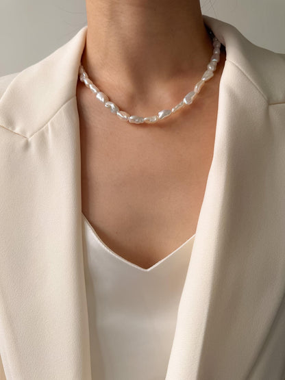 Additional view of baroque freshwater pearl choker by Le Jardin Perles