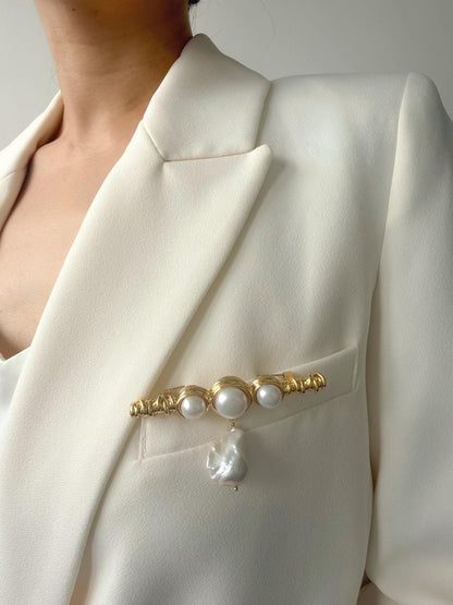 Baroque Pearl Brooch by Le Jardin Perles