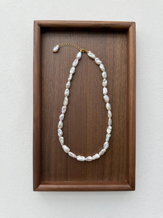 Additional view of baroque freshwater pearl choker by Le Jardin Perles