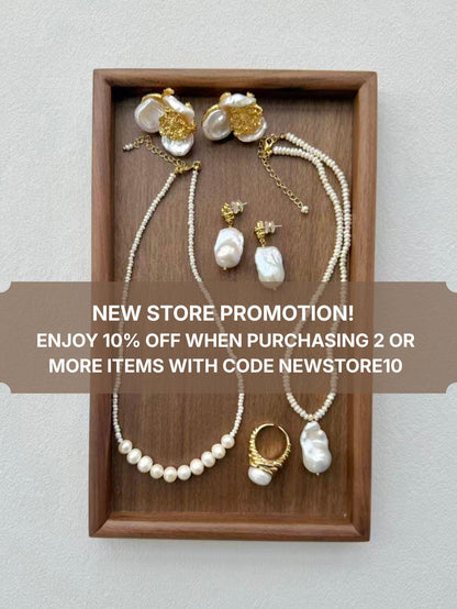 Additional view of toggle pearl necklace by Le Jardin Perles