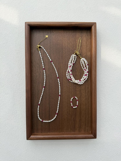 Additional view of layered freshwater pearl bracelet by Le Jardin Perles