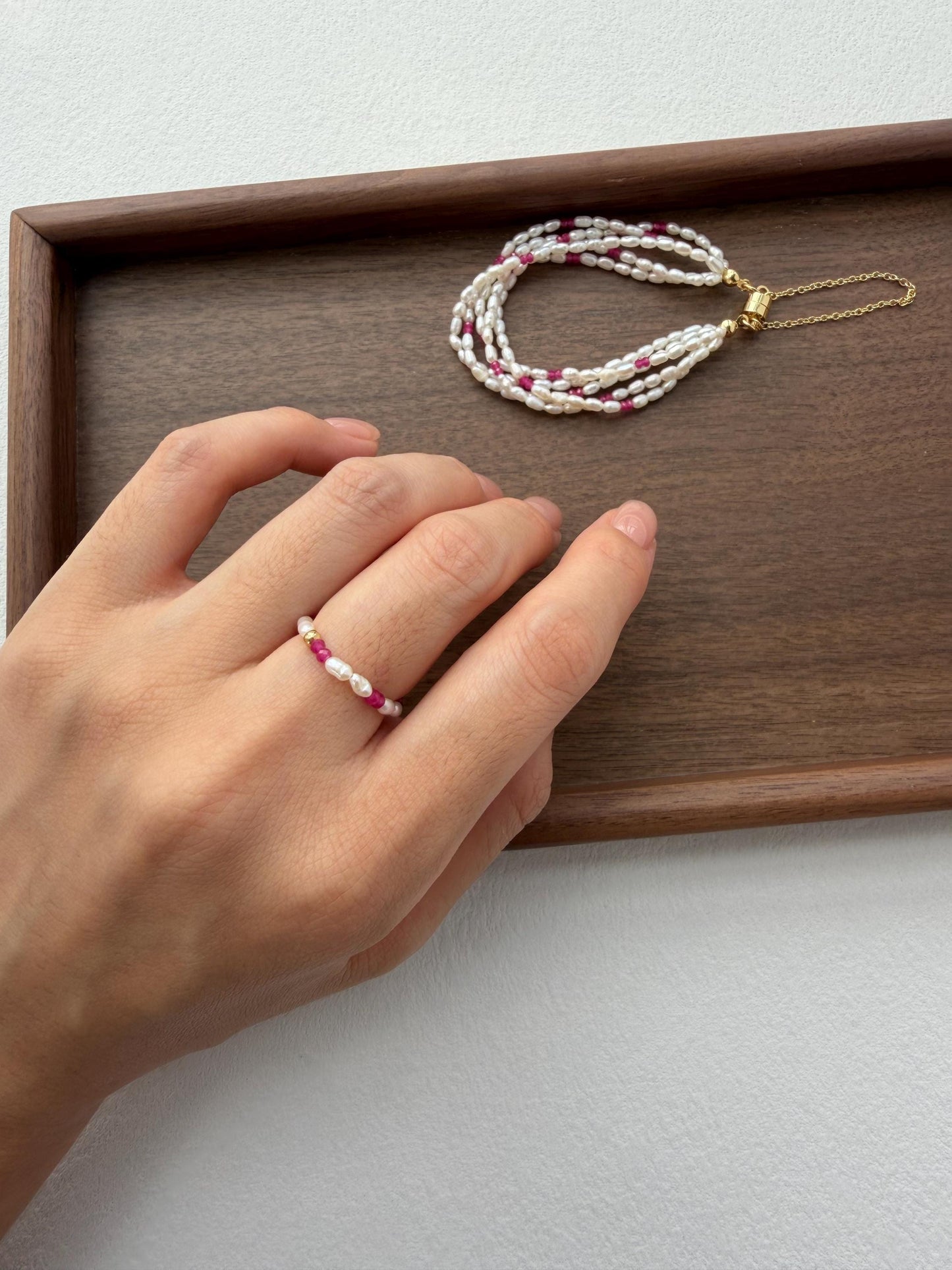 Additional view of freshwater pearl ring by Le Jardin Perles