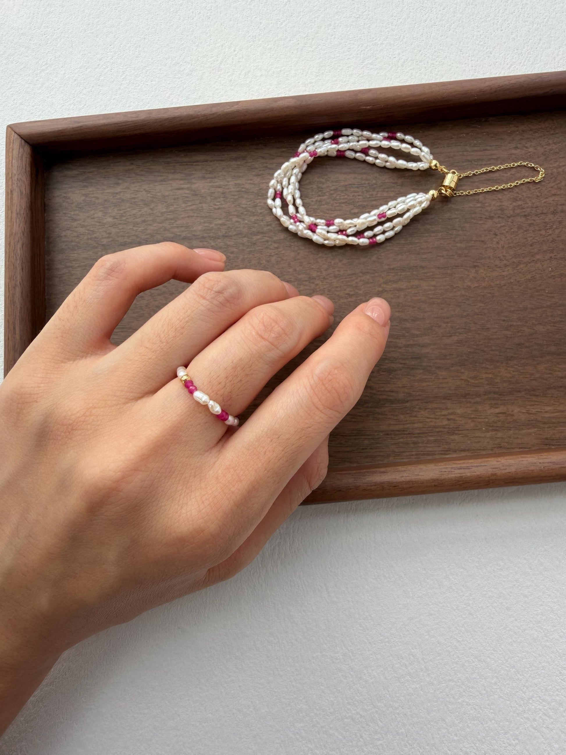 Additional view of freshwater pearl ring by Le Jardin Perles