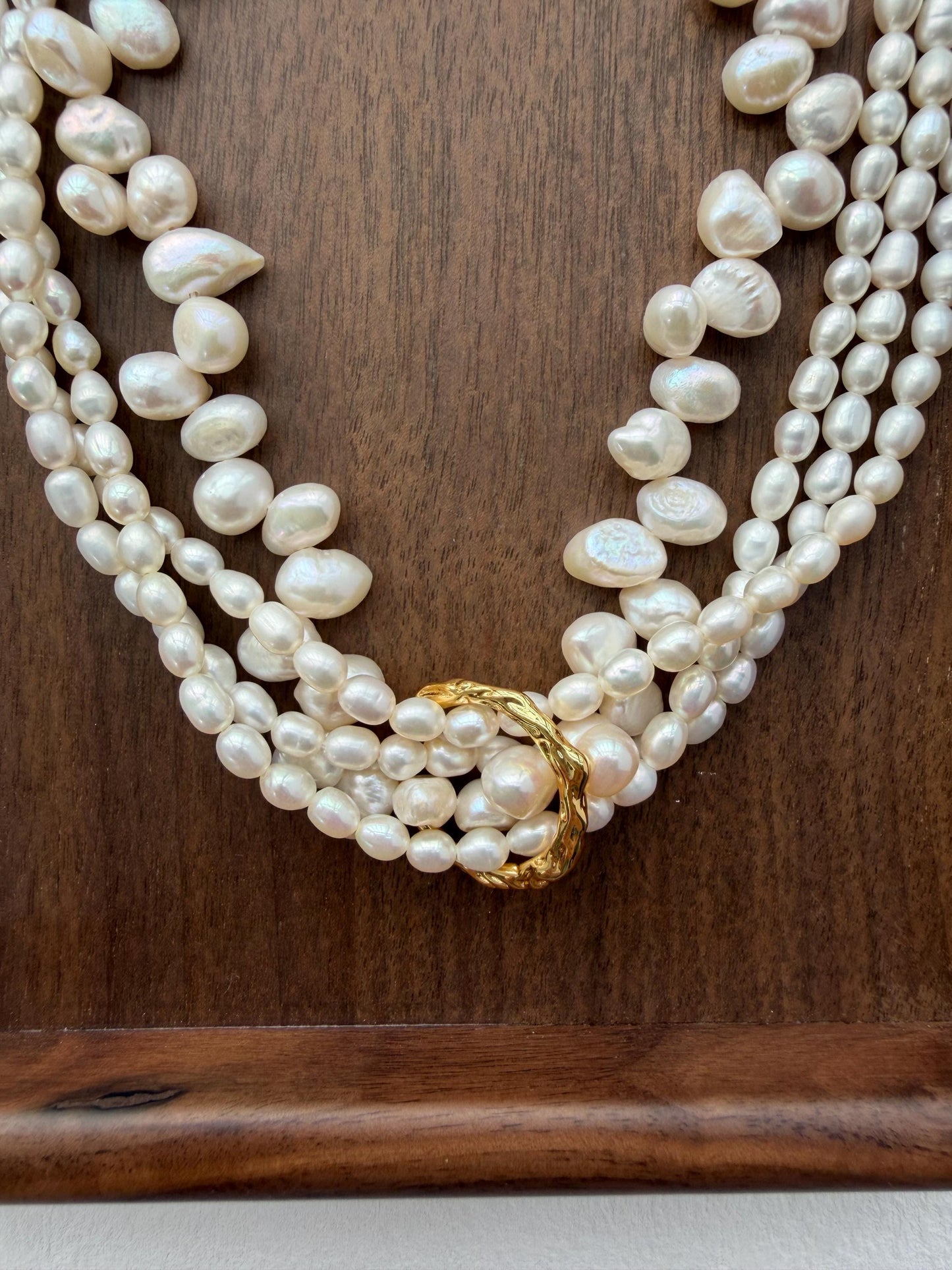 Additional view of baroque pearl necklace by Le Jardin Perles