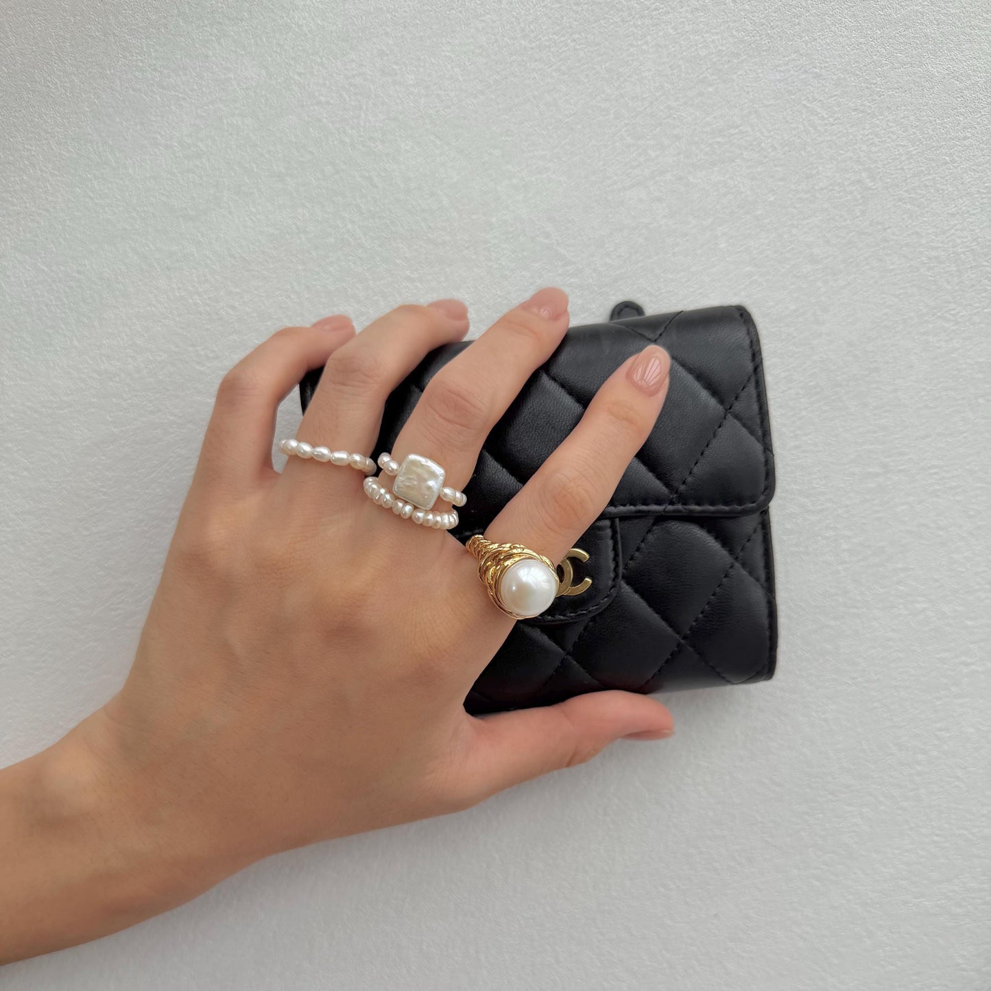 Additional view of statement freshwater pearl ring by Le Jardin Perles