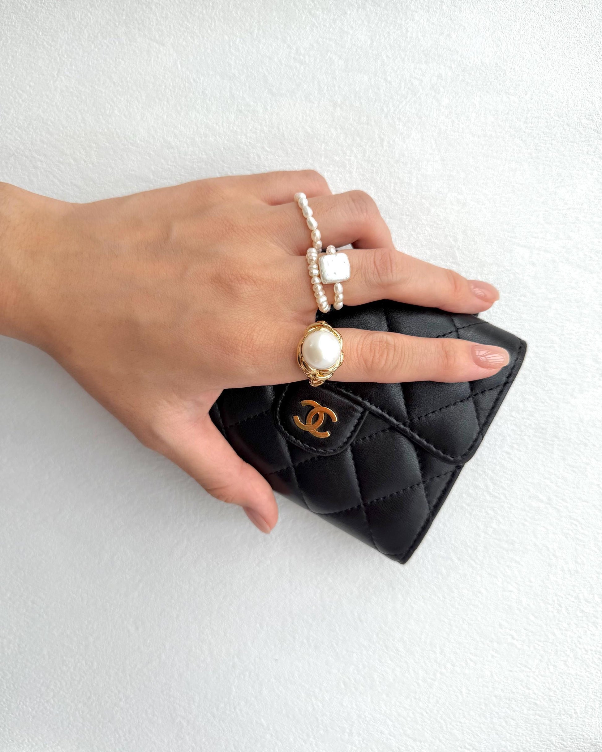 Additional view of statement freshwater pearl ring by Le Jardin Perles