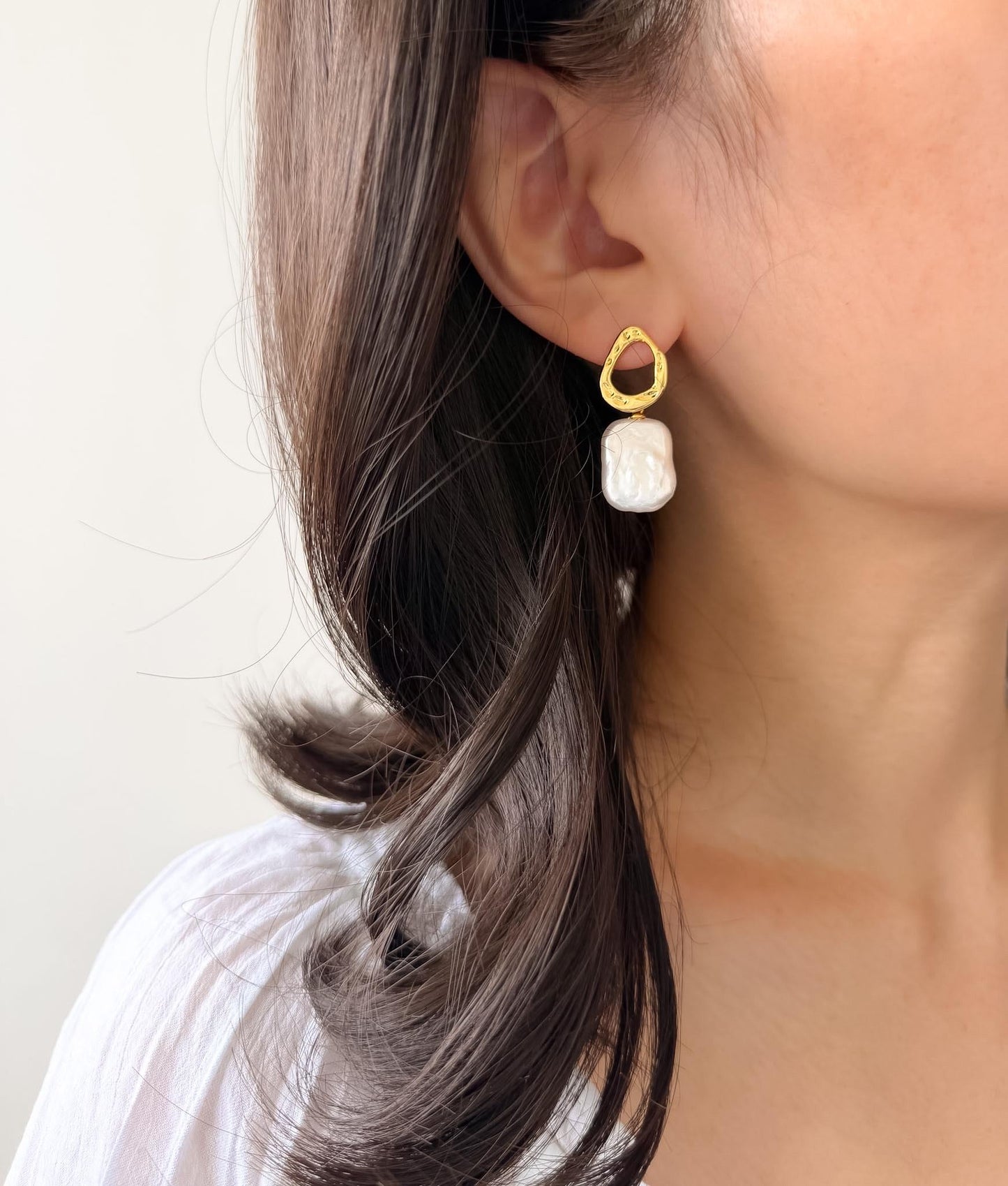 Baroque Pearl Drop Earrings by Le Jardin Perles