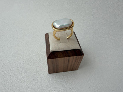 Additional view of baroque keshi pearl ring by Le Jardin Perles