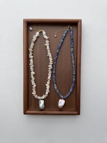 Additional view of coastal baroque pearl necklace by Le Jardin Perles