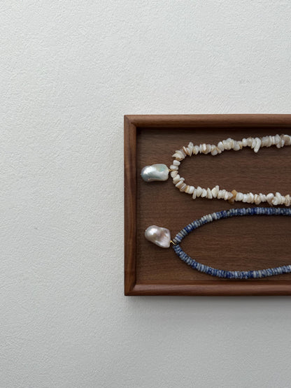 Additional view of coastal baroque pearl necklace by Le Jardin Perles