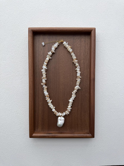 Additional view of coastal baroque pearl necklace by Le Jardin Perles