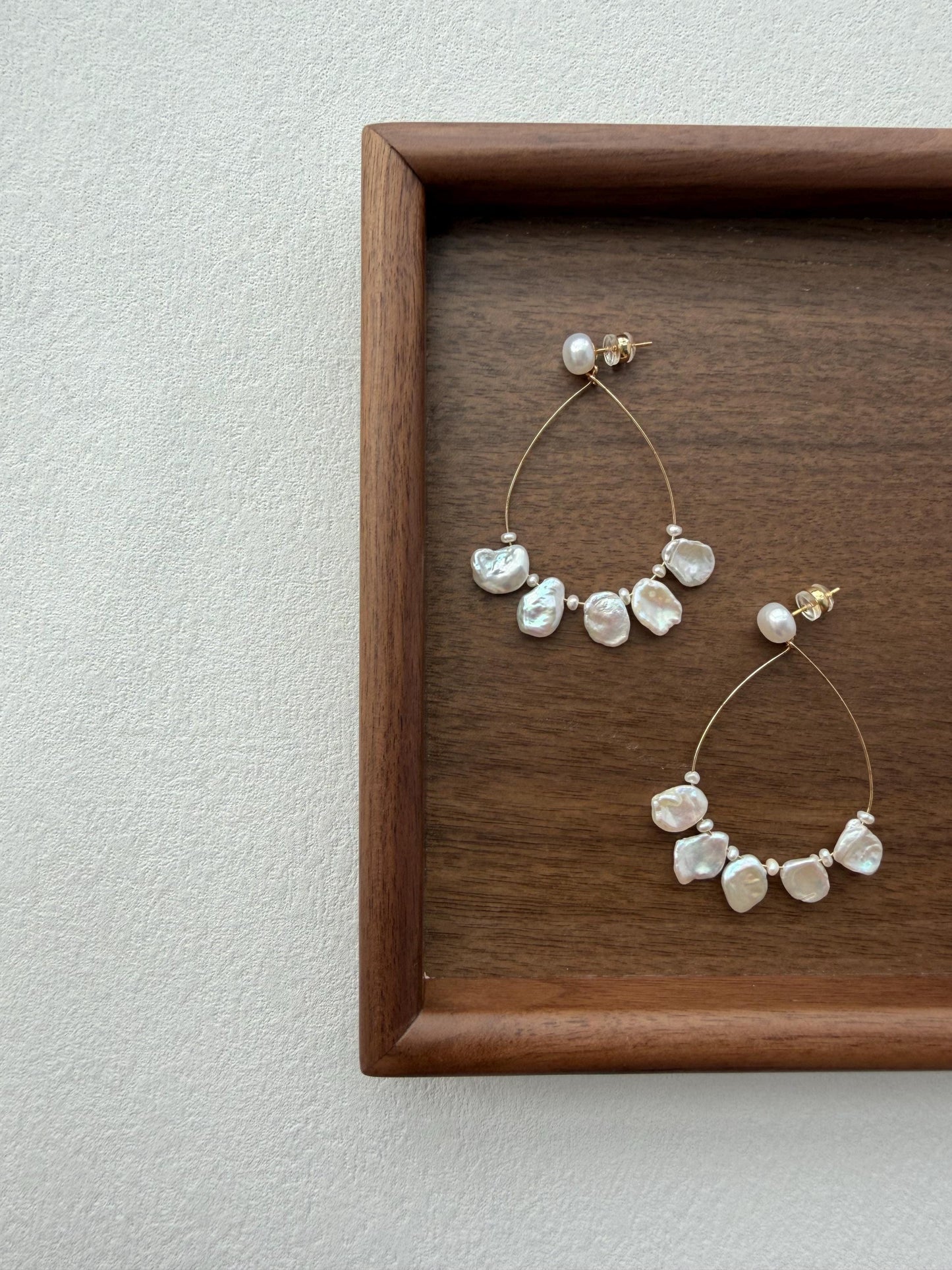Statement Baroque Keshi Pearl Hoop Beach Earrings by Le Jardin Perles