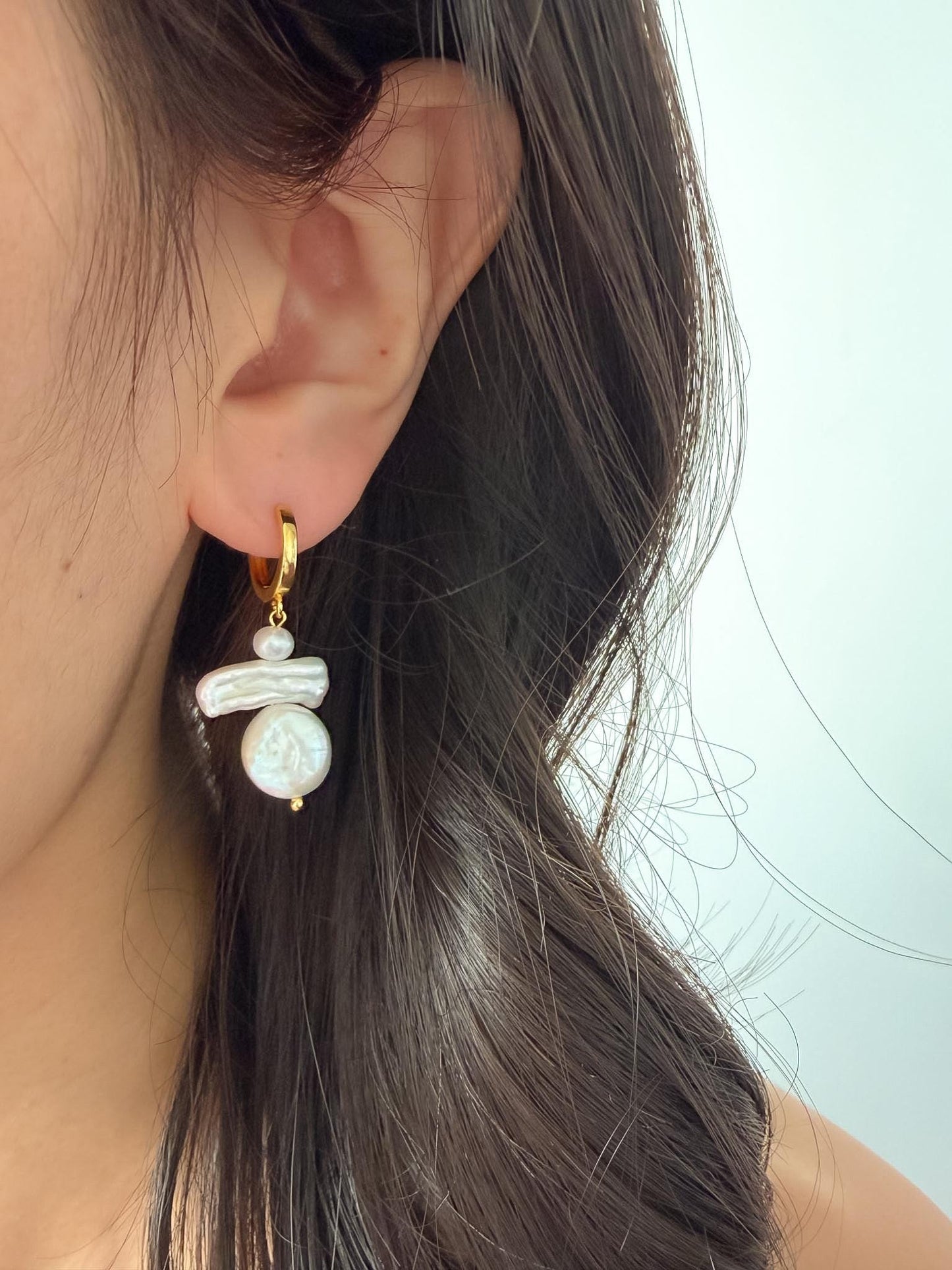 Baroque Freshwater Pearl Drop Earrings by Le Jardin Perles