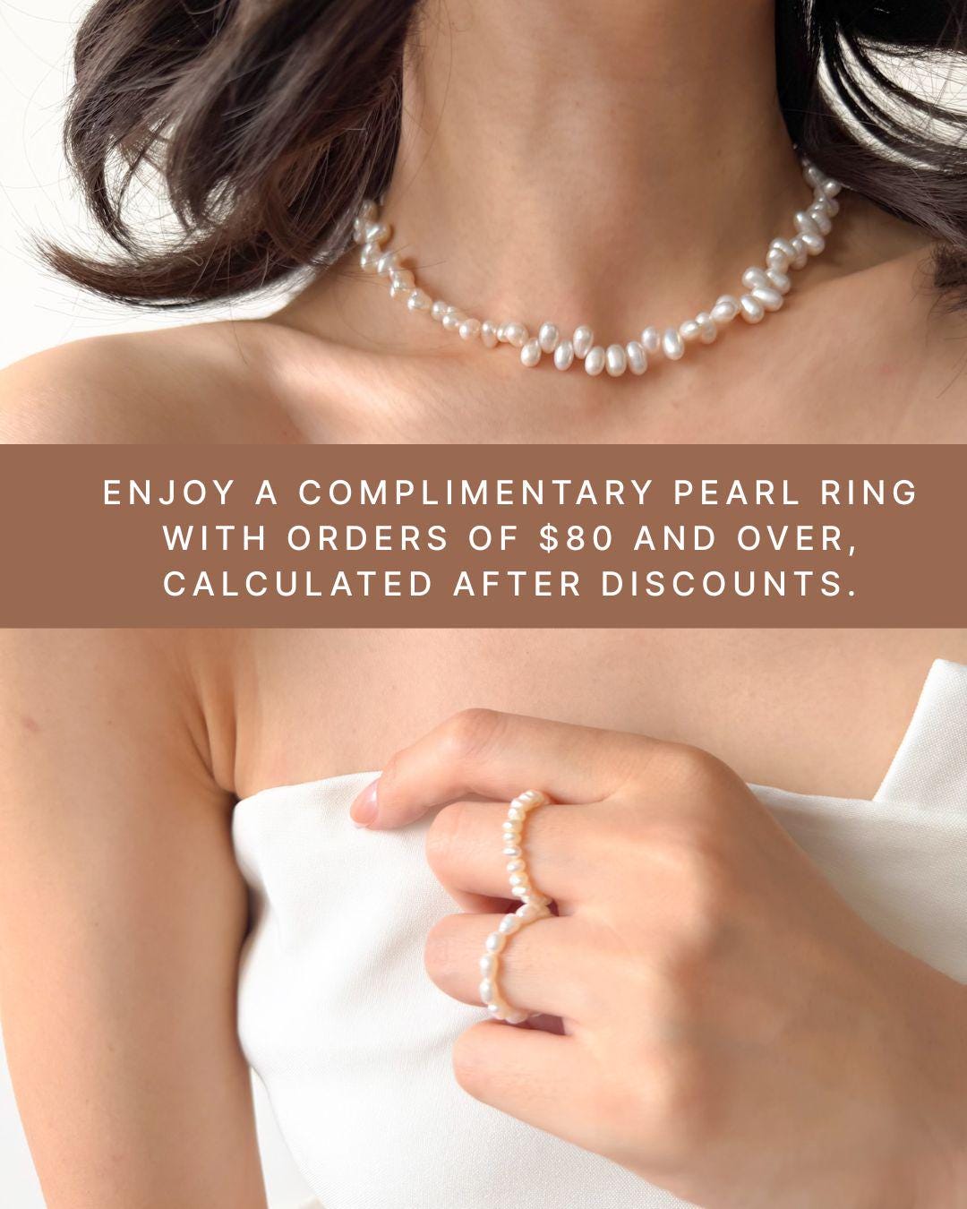 Additional view of baroque pearl pendant necklace by Le Jardin Perles