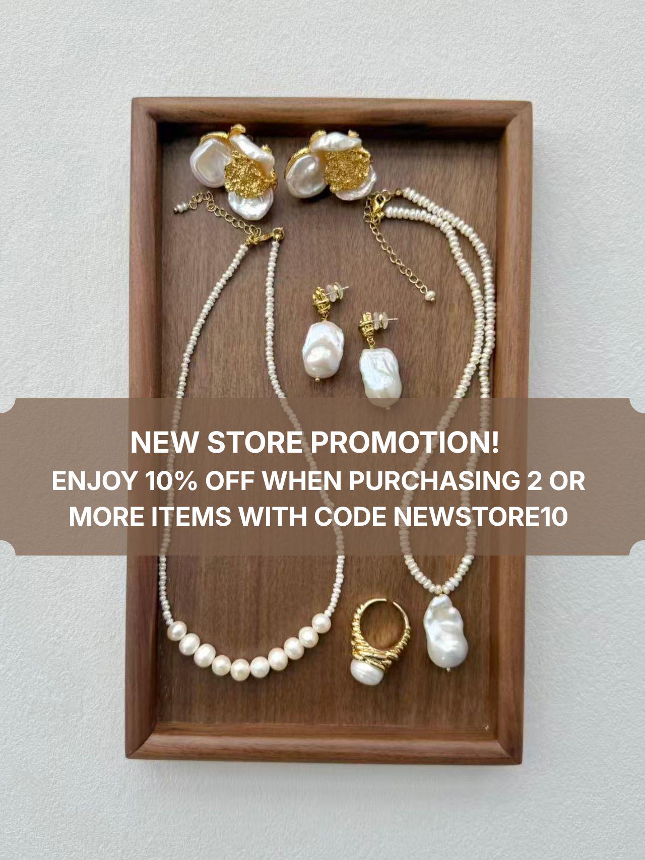 Additional view of freshwater pearl drop earrings by Le Jardin Perles