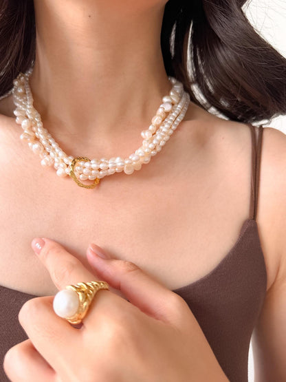 Additional view of baroque pearl necklace by Le Jardin Perles
