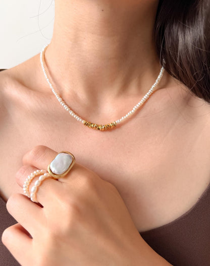 Additional view of baroque freshwater pearl necklace by Le Jardin Perles