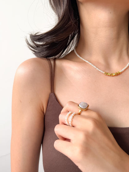 Additional view of baroque freshwater pearl necklace by Le Jardin Perles