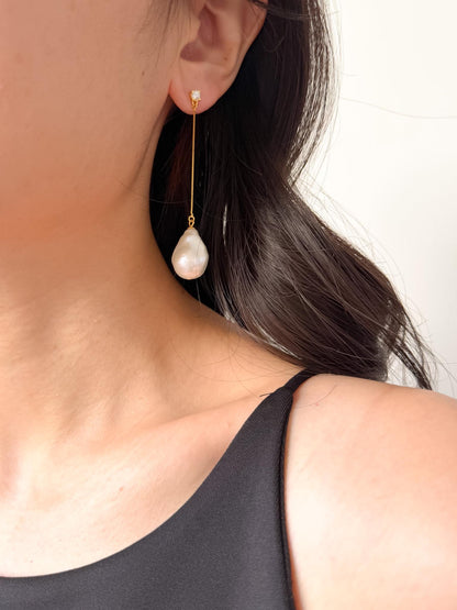 Baroque Pearl Drop Beach Earrings by Le Jardin Perles