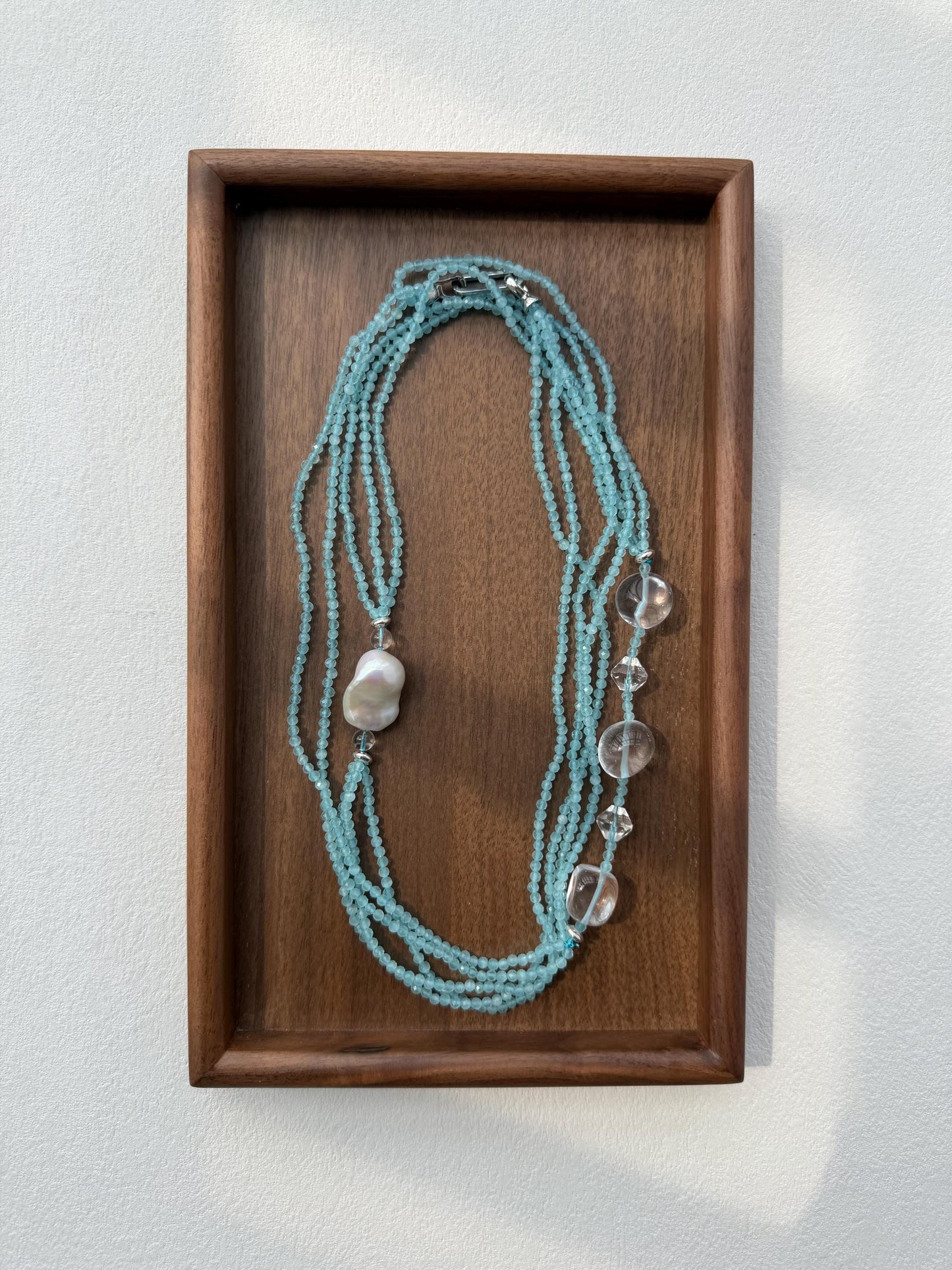 Layered Blue Cat Eye Necklace by Le Jardin Perles