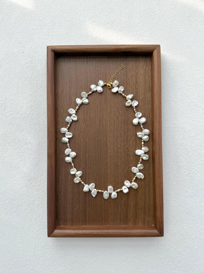 Baroque Keshi Pearl Necklace by Le Jardin Perles