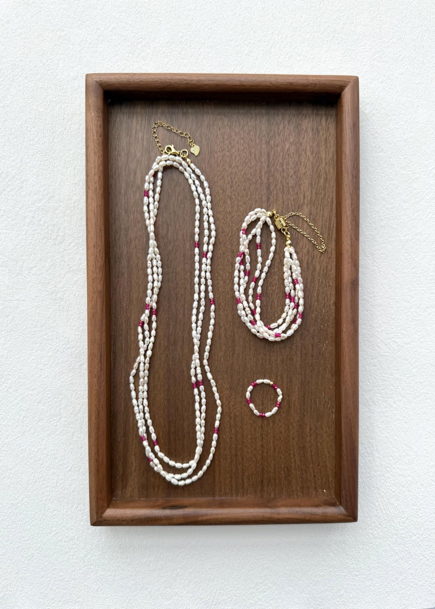 Additional view of layered freshwater pearl bracelet by Le Jardin Perles