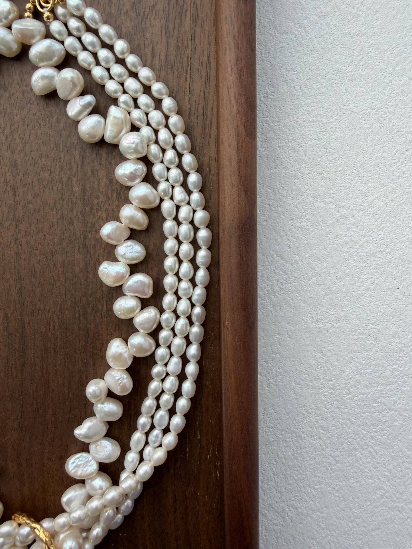 Additional view of baroque pearl necklace by Le Jardin Perles