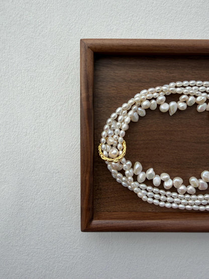 Additional view of baroque pearl necklace by Le Jardin Perles