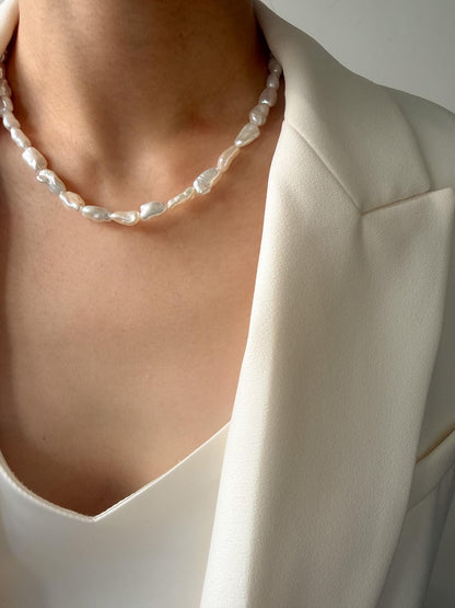 Baroque Freshwater Pearl Choker by Le Jardin Perles