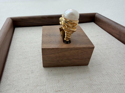 Additional view of statement freshwater pearl ring by Le Jardin Perles