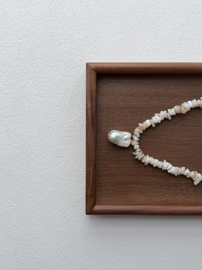 Additional view of coastal baroque pearl necklace by Le Jardin Perles