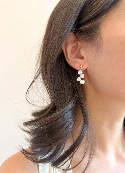 Keshi Pearl Cascade Earrings by Le Jardin Perles
