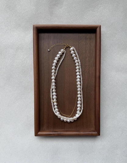 Additional view of layered freshwater pearl necklace by Le Jardin Perles