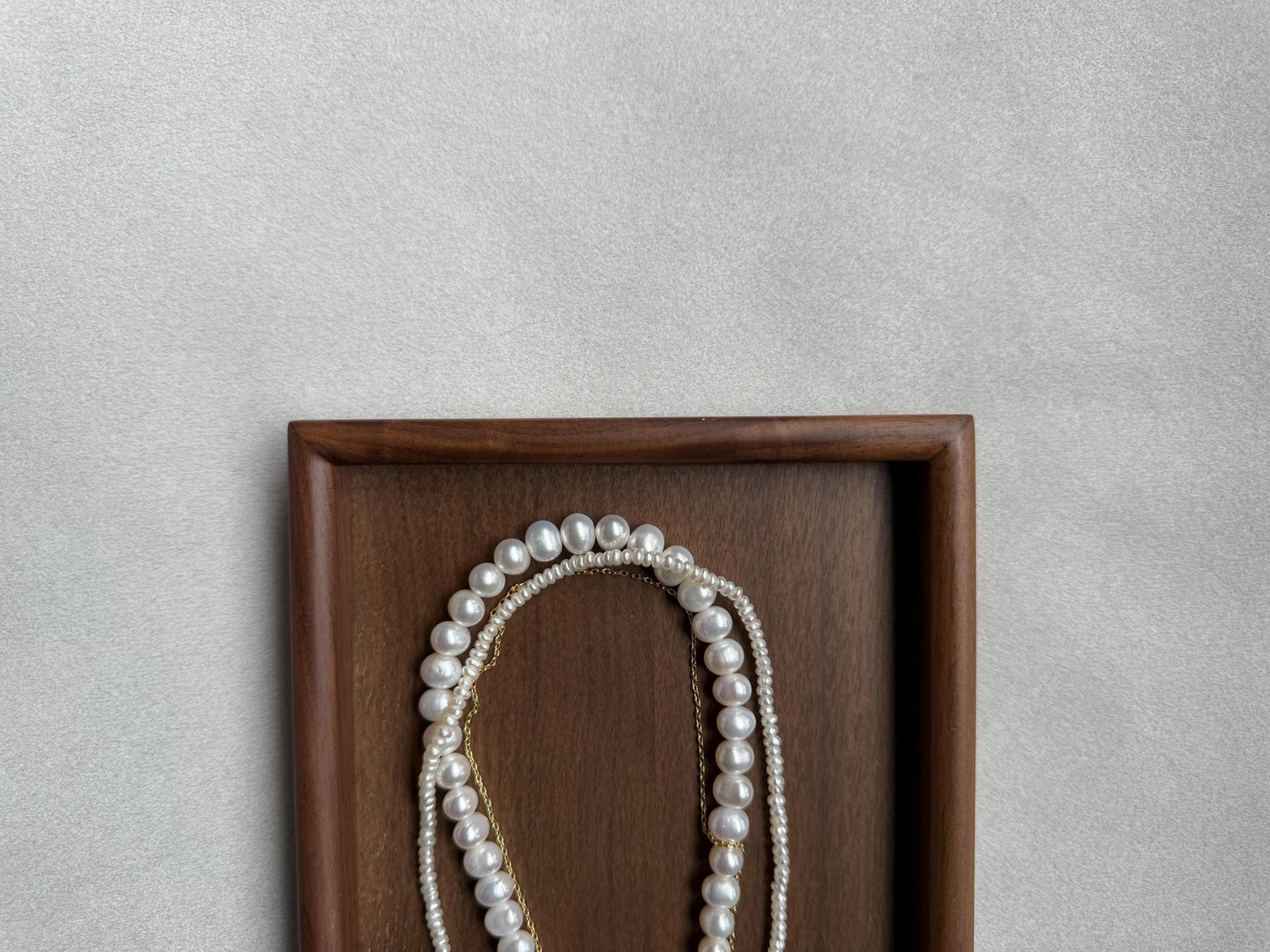 Additional view of layered freshwater pearl necklace by Le Jardin Perles