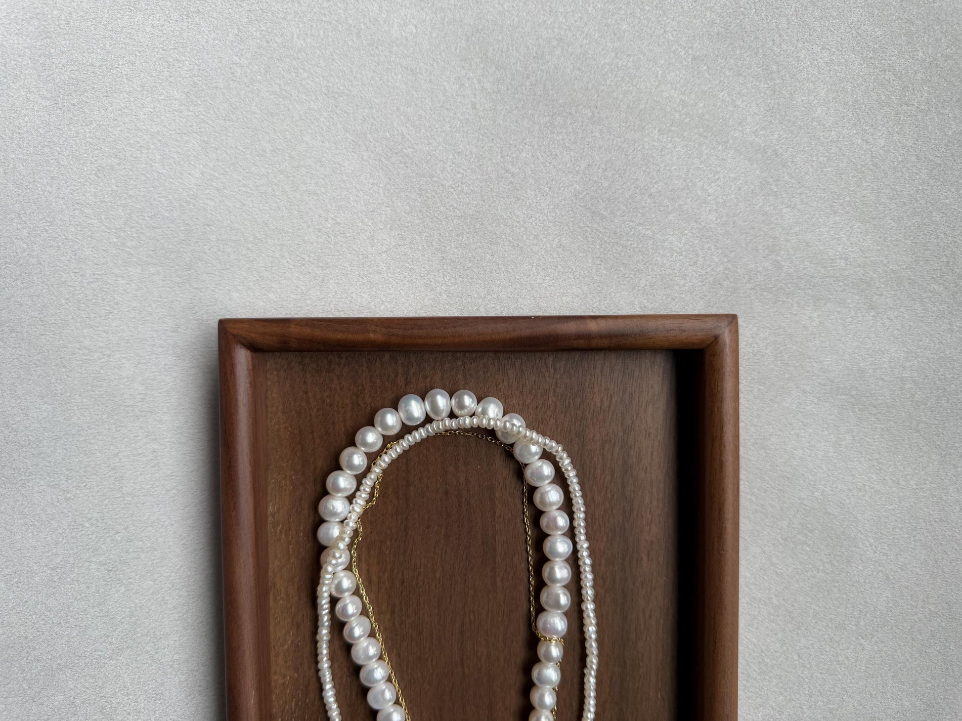 Additional view of layered freshwater pearl necklace by Le Jardin Perles
